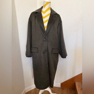 Gray over size long coat